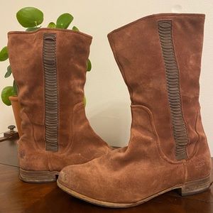 UGG Suede and Leather Tall Boots w/ Side Detail 12